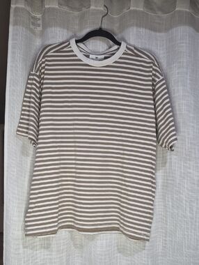 bp Short Sleeve Stripe Tee - Beige & White